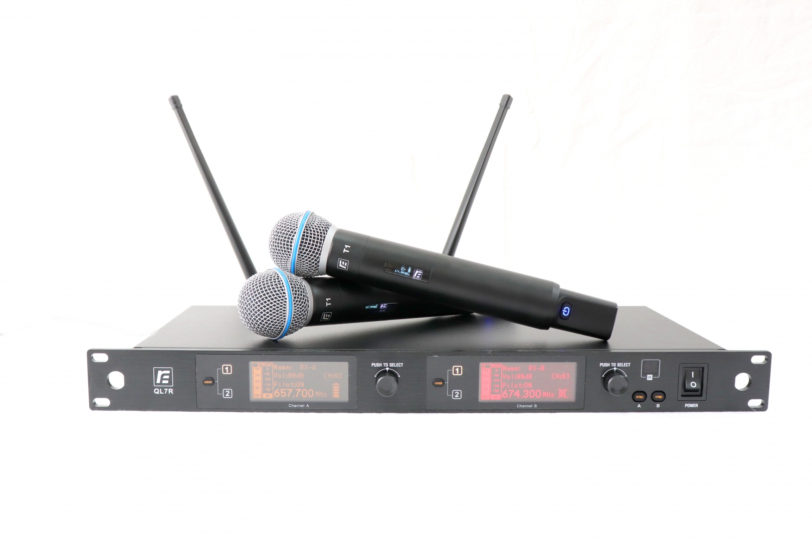 RFIntell QL7R/T1-A 651,800-683,400 МГц 2-канальная радиосистема с 2-мя ручными микрофонами в Сарапуле